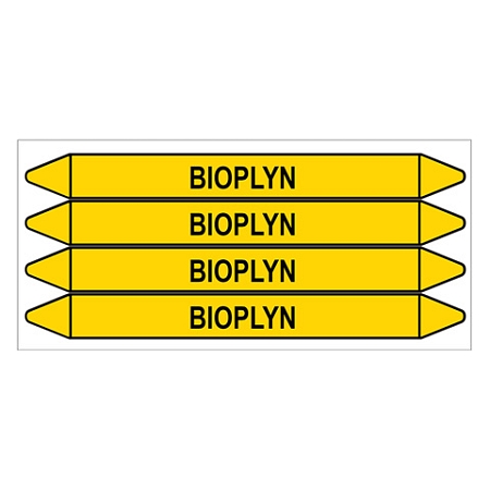 Značení potrubí, bioplyn,4 ks, 250 × 26 mm